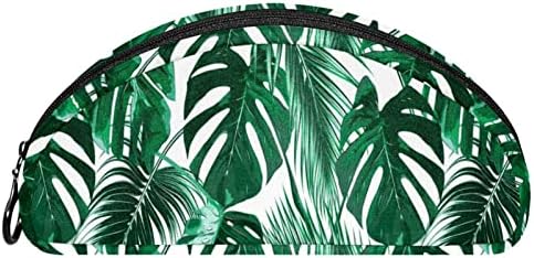 TBOUOBT Makyaj Çantası Seyahat kozmetik Çantası Kılıfı Çanta Çanta Fermuarlı, Yeşil Tropikal Palmiye Yaprakları