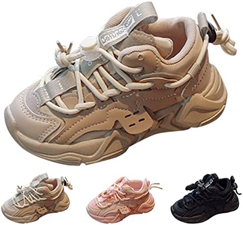 İlkbahar ve Sonbahar Çocuk spor ayakkabı Erkek ve Kız için Kalın Alt Kaymaz Dantel Up Sıcak Katı Toddler Kız Boyutu 8 (Kırmızı,