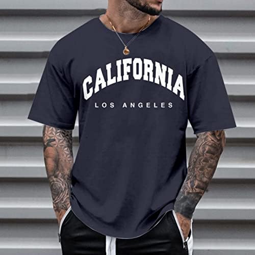 ZDDO erkek kısa Kollu tişörtler Sokak Şık Mektup Baskı Ekip Boyun Tee Üstleri Atletik Spor Egzersiz Rahat T Shirt Onun İçin