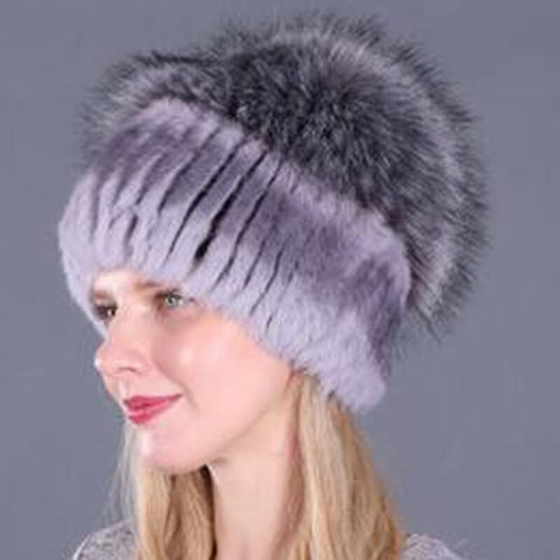 Moda Şapka Kış sıcak kadın Örgü Şapka (Renk: Lacivert, Boyut : 58cm)