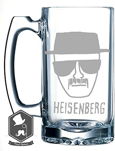 Breaking Bad Heisenberg Polis Kroki Inspired 25 OZ El yapımı Kazınmış bira kupası Cam Stein