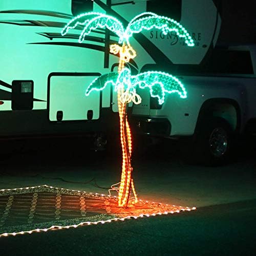 Yeşil uzun ömürlü 7 - Feet dekoratif palmiye ağacı ışığı-hindistancevizi ile süper parlak LED halat ışık iç ve dış mekan