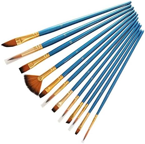 YFQHDD 12 Sedefli Mavi Fırçalar ile 2 Paletleri Combo Set 14 Naylon Kıl Fırçalar Yeni Başlayanlar için, Sanatçılar