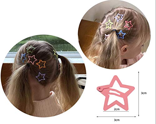 Yıldız Saç Klipleri Kızlar için, 50 Adet Kaymaz yıldız Metal moda Saç çıt çıtlı tokalar Tokalarım Çocuklar Gençler Kadınlar