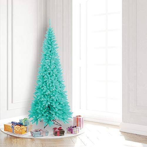 Vickerman 6.5 ' Aqua köknar ince yapay Noel ağacı, Aqua Dura aydınlatmalı LED ışıkları, mevsimsel kapalı ev dekor