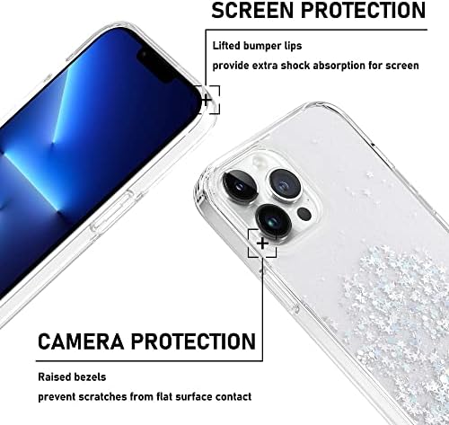 QOVOC için Tasarlanmış iPhone 13 Pro Kılıf Glitter-Sparkly Koruyucu Telefon Kılıfı için iPhone 13 Pro 6.1 İnç-Temizle / Temizle