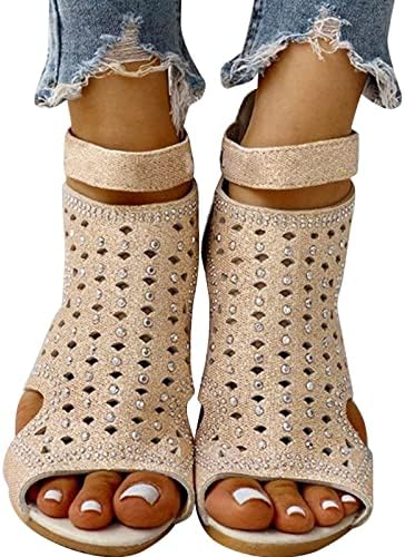 UQGHQO Terlik Kadınlar için Yaz, kadın Sandalet Klasik Taklidi Sandalet Fermuarlı Düşük Kama yürüyüş ayakkabısı Şık