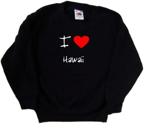 Kalbi Seviyorum Hawaii Siyah Çocuk Sweatshirt