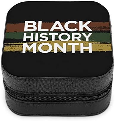 Siyah Tarih Ay kadın Premium Seyahat Küçük Mücevher kolye kutusu Yüzük Depolama Organizatör Mini Vitrin