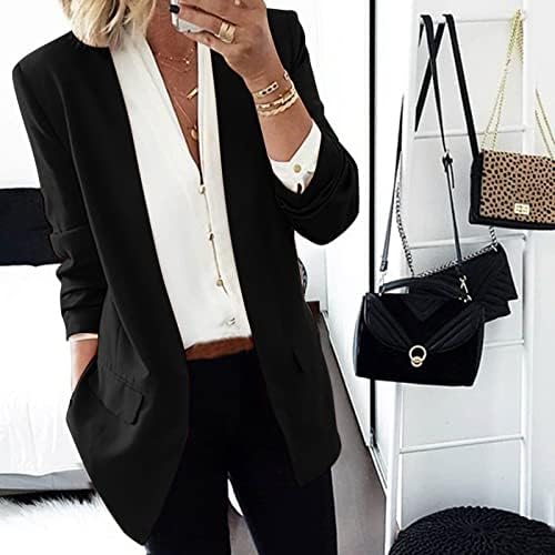 Kadın Blazers ve Takım Elbise Ceketleri İş Ofis Dış Giyim Açık Ön Hırka Ceket Yaz Moda Blazers
