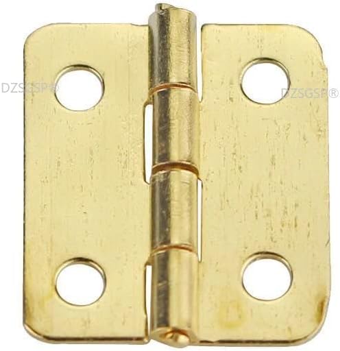 10 adet Altın/Bronz Mini Küçük Metal Menteşeler Küçük Prefabrik Minyatür Dolap Mobilya Parçaları Ev Donanım - (Renk: Altın)