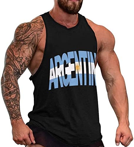 Arjantin Bayrağı erkek Tank Top Kolsuz Vücut Geliştirme Kas Tee Egzersiz Spor T Shirt