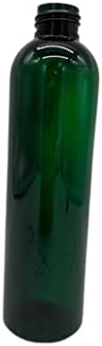 8 oz Yeşil Cosmo Plastik Şişeler -12 Paket Boş Şişe Doldurulabilir-BPA İçermez-Uçucu Yağlar-Aromaterapi / Siyah / Doğal Bükümlü