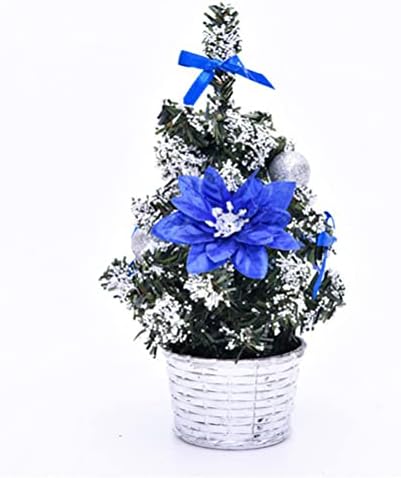 6 adet Minyatür Yapay Noel ağaç dekor Noel Ağacı Modeli Hediyeler Dekorasyon için ( 20cm Mavi A ve Altın B )