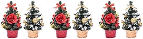 6 adet Yapay Noel ağaç dekor Noel Ağacı Modeli Hediyeler Ev Ofis Mağaza için ( 20cm Altın A ve Kırmızı A)