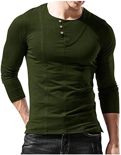 Erkek moda düz renk ince rahat kazak Tee uzun kollu streç kas gömlek bluz çok renkli