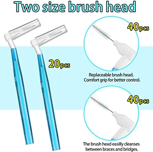 Jutom 100 Adet Diş Arası Fırçası Diş İpi Diş Fırçası Kürdan Dolum Kafaları ile Mikro Sıkı Diş Seçtikleri Diş Temizliği için