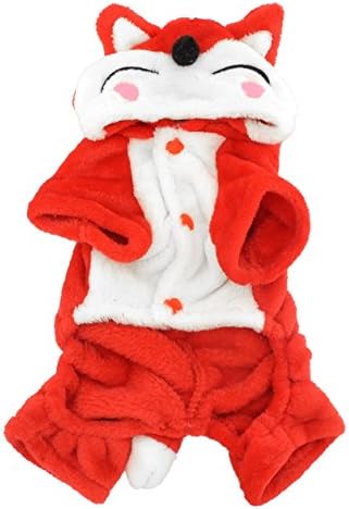 SMALLLEE_LUCKY_STORE Polar Tilki Kostüm Kapşonlu Tulum Noel süslü elbise, X-Large, Kırmızı