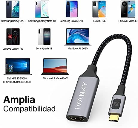 USB C'den HDMI Adaptörüne + Mini Displayport'tan HDMI Kablosuna【4K@60HZ】, MacBook Pro/Hava,Yüzey Kitabı,Samsung Galaxy,Chromebook,