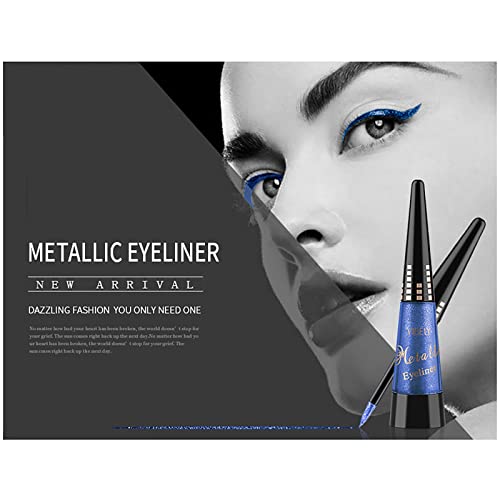 Glitter Renk Sıvı Eyeliner, Metalik Pırıltılı Glitter Göz Farı, Uzun Ömürlü Su Geçirmez Eyeliner Sıvı Astar, 6 Renk İnce