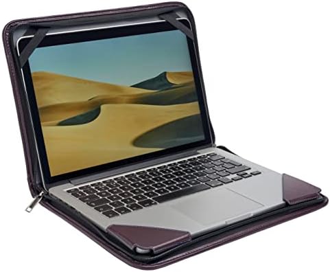 Broonel Mor Deri Dizüstü Messenger Kılıf-Acer Aspire One 11 1-132 ile uyumlu
