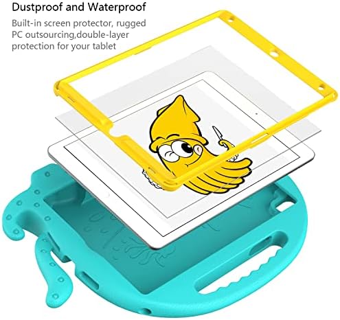 Tablet PC Kapak Çocuklar iPad kılıfı 10.2 (2021/2019) saplı Tampon / Koruyucu Çocuk Geçirmez Standı Tablet Kapak Eva Darbeye