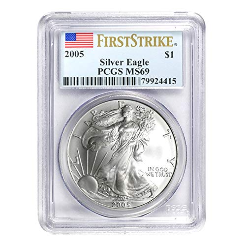 2005 Amerikan Gümüş Kartalı İlk Vuruş 1 $ MS - 69 PCGS