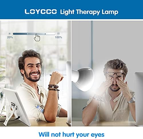 Loycco ışık terapisi lambası, Güneş ışığına ihtiyaç duyanlar için göz koruma fonksiyonlu güneş lambası, 10000 lüks ışık tam