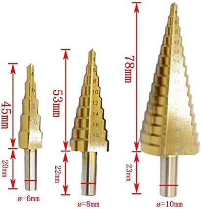 Spiral Yivli Adım Matkap Ağaç İşleme Metal Matkap Ucu Titanyum Alaşımlı Spiral Oluk Adım Matkap Ucu 4-12/4-20/4-32mm Adım