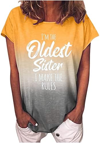 T-Shirt Genç Kızlar Kadınlar için Komik Grafik Baskılı Casual Tops Kısa Uzun Kollu Kazak Klasik Temel Tee Gömlek Tunik