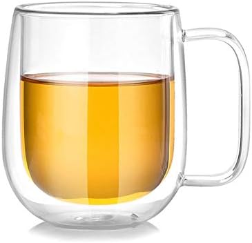 NC Cam Kupa Çift Duvar Cam Kahve Çay Bardağı El Yapımı Şeffaf Sağlıklı Drinkware Kupalar