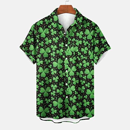 T Shirt Erkekler için Aziz Patrick Baskılı Bir Cep Gömlek Casual Gevşek Baskılı Cep Gömlek Bluzlar Artı Boyutu