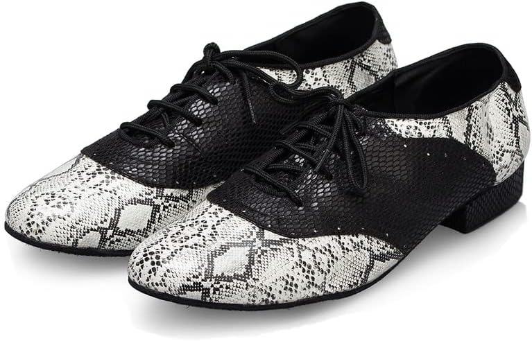 AOQUNFS erkek Latin Dans Ayakkabıları Siyah Deri Balo Salonu Tango Salsa Karakter Ayakkabı, Model L040