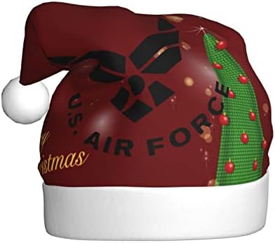 ABD Hava Kuvvetleri Usaf Komik yetişkin Peluş Santa şapka Noel Şapka Kadınlar ve Erkekler İçin Noel Tatil Şapka