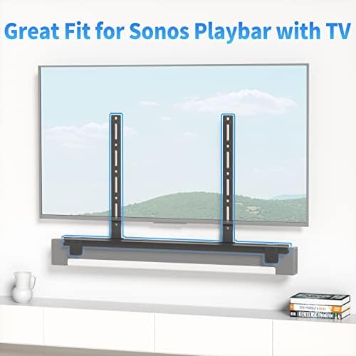 Yükseltme Yüksekliği ve Derinliği Ayarlanabilir Sonos Playbar için Soundbar TV Montajı TV'nin Altına veya Üstüne Monte Edin,