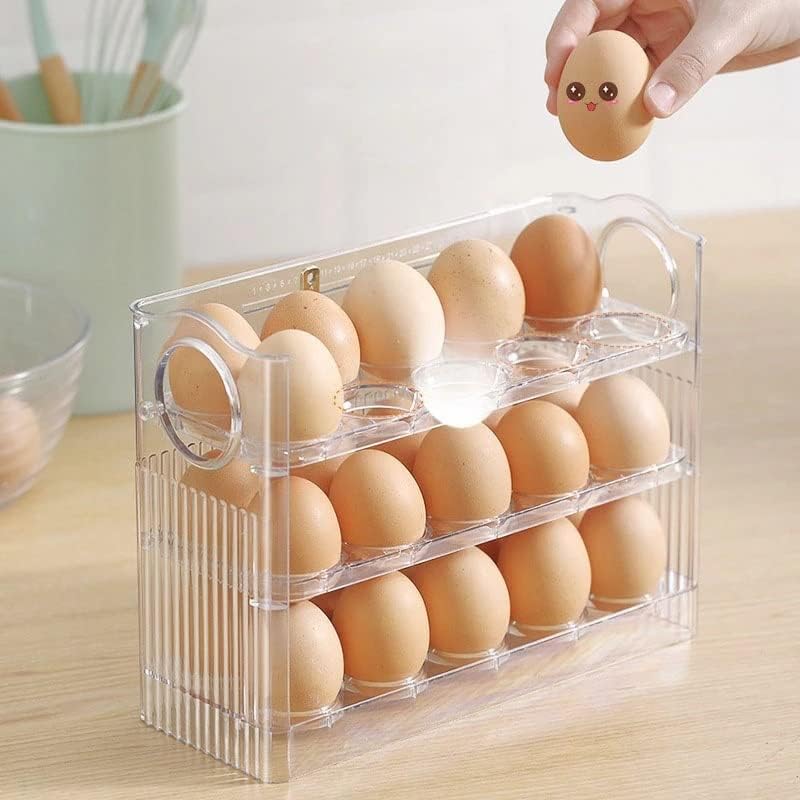 MBBJM Flip - Tipi Yumurta Depolama Raf Yumurta saklama kutusu Standı Yumurta Tutucu İçin Buzdolabı Organizatör Taze Tepsi