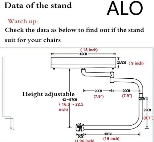 ALO Standı Ergonomik Dizüstü/Klavye/Fare Standı/Montaj/Tutucu Yüklü Sandalye (Siyah)