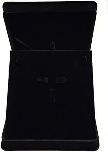 Takı, Kolye/Küpe/Bilezik, X-Large için Astarlı Siyah İç Kapaklı Siyah Kadife Set Hediye Kutusu