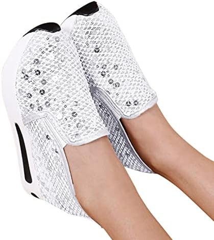 Nevera Çorap Sneakers Ayakkabı Kadınlar için Rahat Moda Bling Sequins Sneakers Rahat Daireler Üzerinde Kayma Ayakkabı Artı