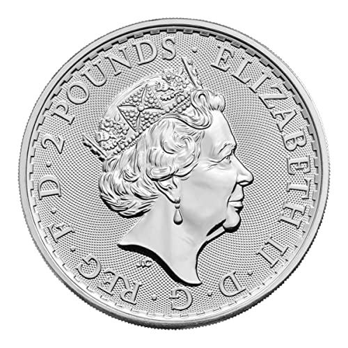 2023-1 oz İngiliz Gümüş Britanya Madeni Parası Parlak - Kraliçe Elizabeth II Ön Yüzünde Pound Satıcı Dolaşımsız