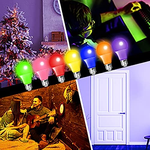 KKHLGB LED Mor Ampul A19 Renkli Ampuller, 9 W (60 W Eşdeğer), cadılar Bayramı Noel Dekorasyon Sundurma Ev Aydınlatma için