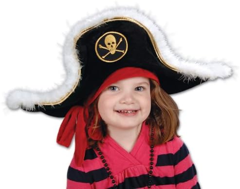 Peluş Korsan Kaptan Şapkası-Çocuk Parti Aksesuarı (1 adet) (1 / Pkg)