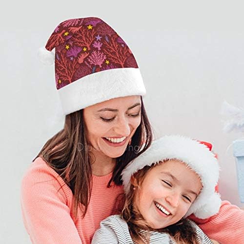 Noel Santa Şapka, Okyanus Mercan Noel Tatil Şapka Yetişkinler için, Unisex Konfor noel şapkaları için Yeni Yıl Şenlikli Kostüm