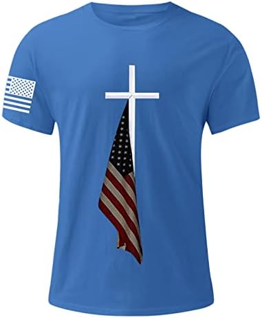 Bmısegm Yaz Büyük Boy T Shirt Erkekler için Erkek Yaz Bağımsızlık Günü Moda Rahat Baskılı kısa kollu T Gömlek T