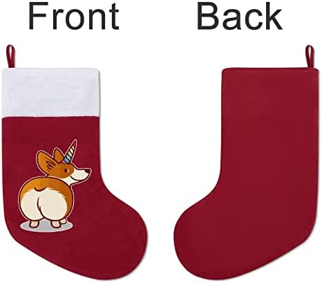 Sevimli Unicorn Corgi Noel Çorap Çorap Peluş Şömine Asılı Noel Ağacı Ev Dekorasyonu için