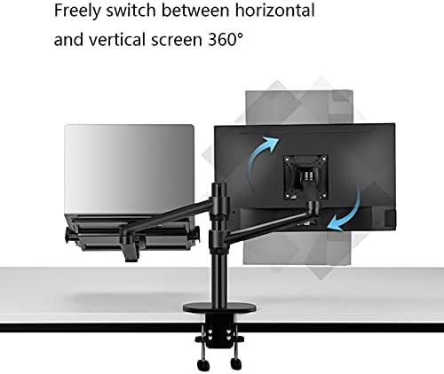TOMYEUS Monitör Kolu Ayarlanabilir Çift Kol Masası Montajları LCD Monitör ve Dizüstü Bilgisayar Montajı 17-32 Ekranlar için