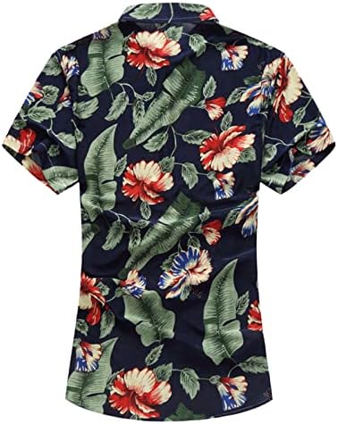 XXBR erkek Hawaii Gömlek, Çiçek Tropikal Bitki Baskılı Gömlek Düğme Aşağı Tropikal Tatil Yaz Plaj Elbise Gömlek
