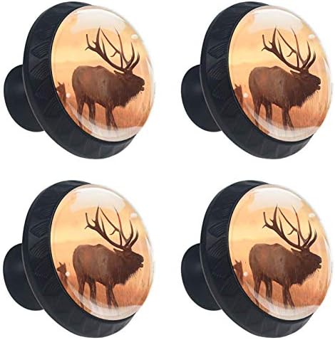 Idealıy Elk Günbatımı Manzara Çekmece Kolları Çeker Dolap Tuvalet Masası Dresser Topuzu çekme kolu Vidalar ile 4 adet