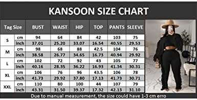 KANSOON Kazak Setleri Kadınlar için 2 Parça Kıyafetler Örgü Püsküller Katı Renk Uzun Kollu Mahsul Kazak Uzun Pantolon Eşofman