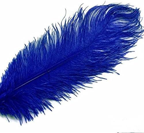 Zamihalaa Kraliyet Mavi Kabarık Devekuşu Tüyü 15-70 CM 10-200 adet DIY Tüyler El Sanatları Parti düğün elbisesi Dekorasyon